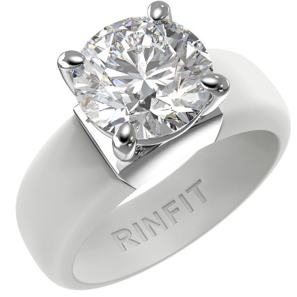 Silicone Ring – 7mm Round Solitaire CZ | Patented Design - GlowStone Collection